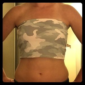 Aerie camo workout tube top w/ built in sports bra
